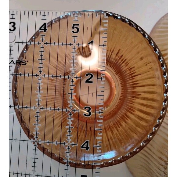 Vintage Depression Glass Lamp Shade Ribbed Amber Marigold, Replacement - 1 Piece - Picture 7 of 8